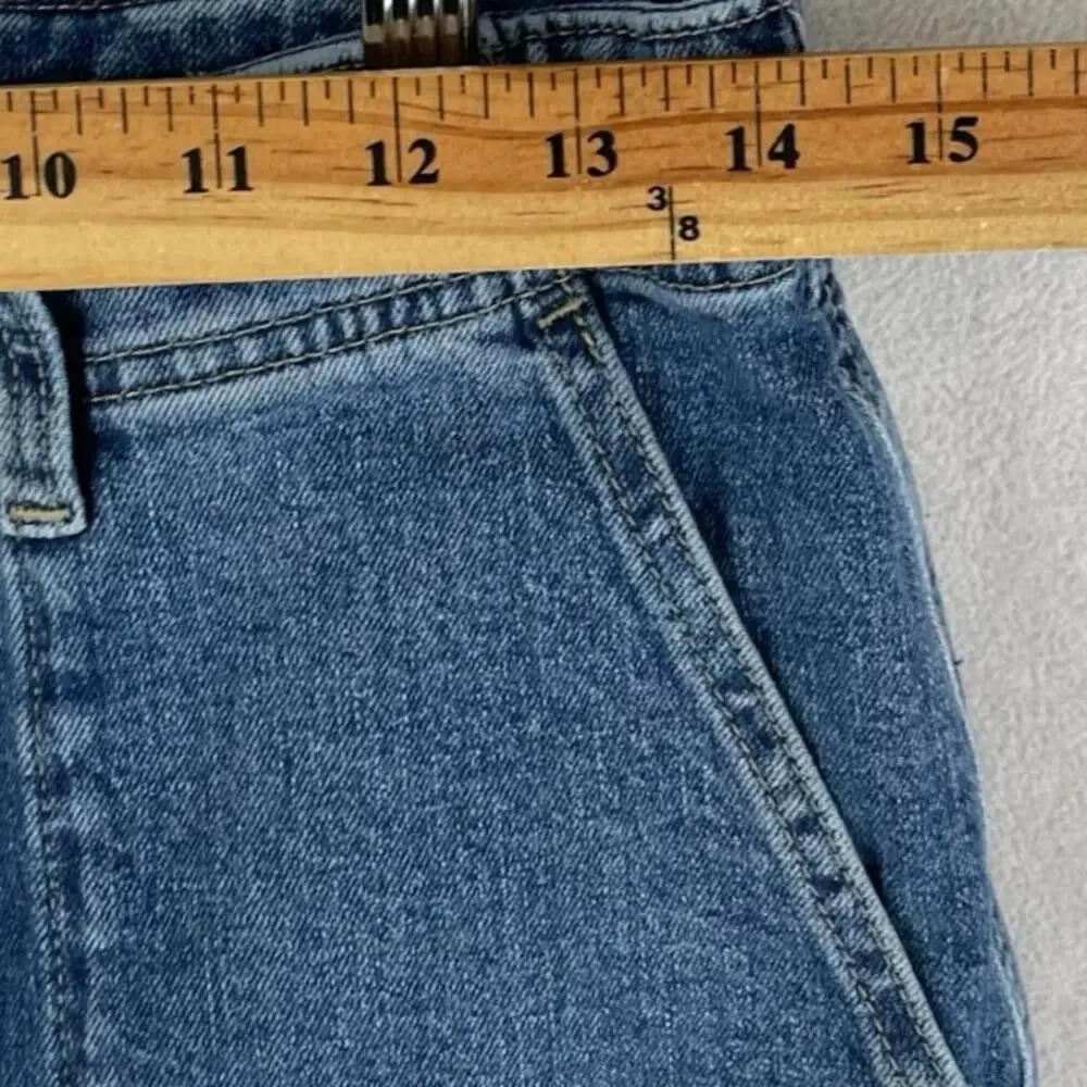 GAP Womens High Rise Wide-Leg Crop Jeans 8 29R Medium Wash Blue Stretch
